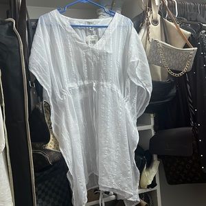 White swim suit cover up